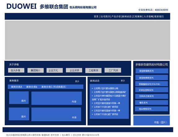 某鋼構彩板公司網站改版框架說明 shuizhela.com