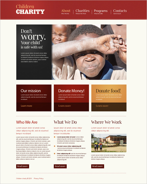 免費慈善CSS模板 免費慈善CSS模板