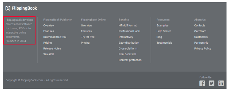 設計完美的網站頁腳